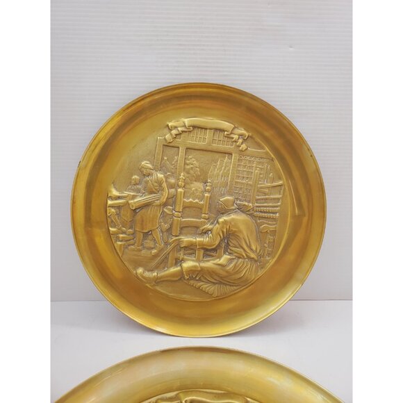 Thick and Heavy 1970s Netherlands Brass Cast Wall Plaque De Loodgieter (The - Picture 4 of 10